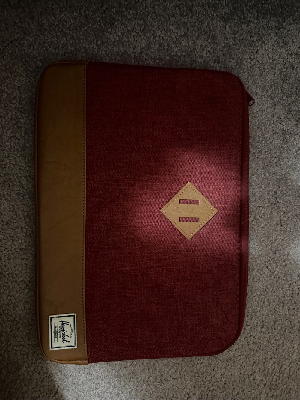 Herschel Supply Company Burgundy and Tan Laptop Sleeve